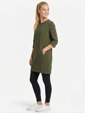 Fabletics Elelna Women Small Hunter Green Sweatshirt Dress